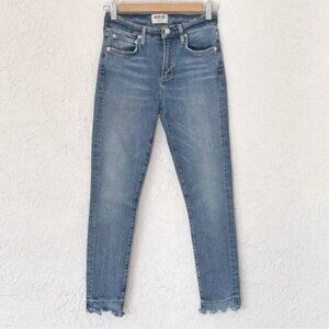 AGOLDE High Waist Raw Hem skinny Jeans 25